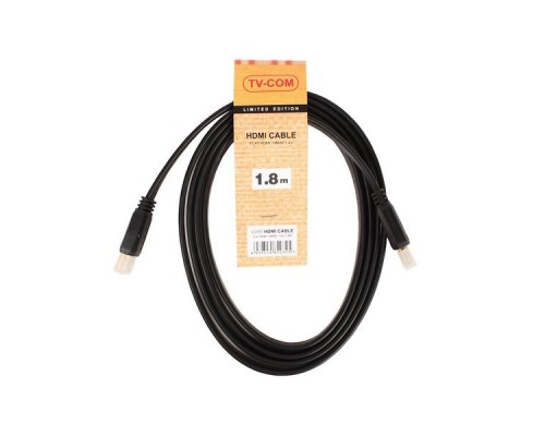 Кабель HDMI (19M -19M)  1.8м TV-COM CG200F-1.8M ver1.4 плоский