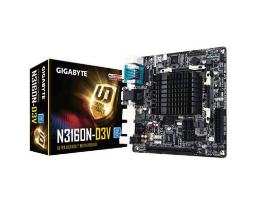 Материнская плата GigaByte GA-N3160N-D3V (Celeron N3160) Dsub+DVI 2xGbLAN SATA Mini-ITX  2DDR3 SODIMM