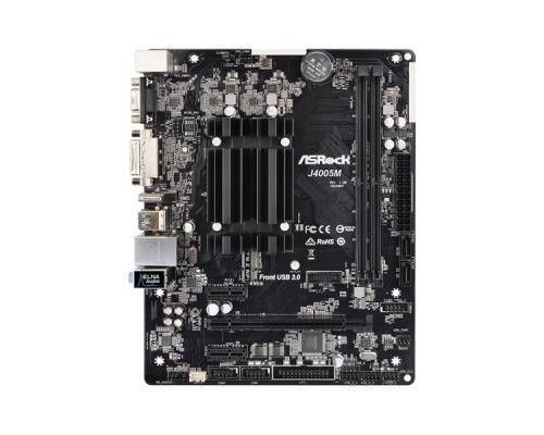 Материнская плата с ЦПУ J4005M, Intel® Dual-Core Celeron® J4005 (2.7 GHz), 2xDDR4-2400, D-SUB+DVI-D+HDMI, 1xPCI-Ex16, 2xPCI-Ex1, 2xSATA3, 1xM.2, 8 Ch Audio, GLan, (2+5)xUSB2.0, (2+2)xUSB3.1, 2xPS/2, mATX, RTL