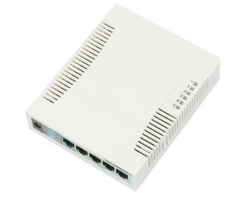 Маршрутизатор RB260GS CSS106-5G-1S 5-port Gigabit smart switch with SFP cage, SwOS, plastic case, PSU