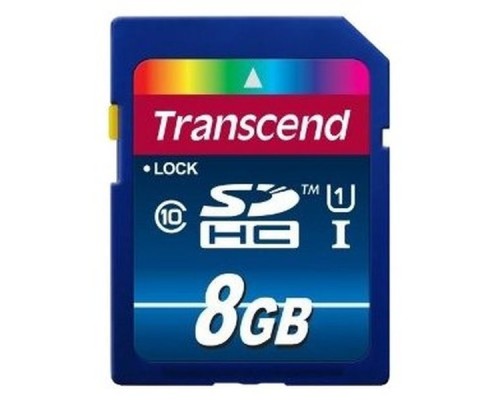 Карта памяти SD   8Gb Transcend SDHC TS8GSDU1 Class10 UHS-I U1 R45 W25 Premium