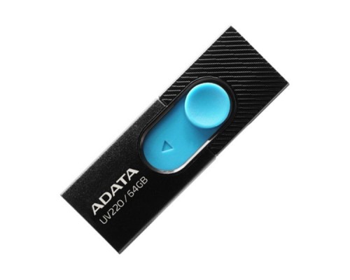 Флеш накопитель 64GB A-DATA UV220, USB 2.0, черный/голубой