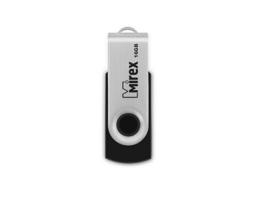 Флеш накопитель 16GB Mirex Swivel, USB 2.0, Черный