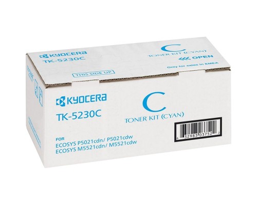 Тонер KYOCERA TK-5230C 2 200 стр. Cyan P5021cdn/cdw, P5026cdn/cdw, M5521cdn/cdw, M5526cdn/cdw