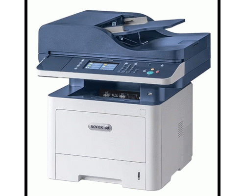 МФУ Xerox WorkCentre 3345DNI (WC3345DNI#), лазерный принтер/сканер/копир/факс A4, 42 стр/мин, до 80K стр/мес, 1.5Gb/USB, Ethernet, WiFi, Duplex) белый/синий (Channels)