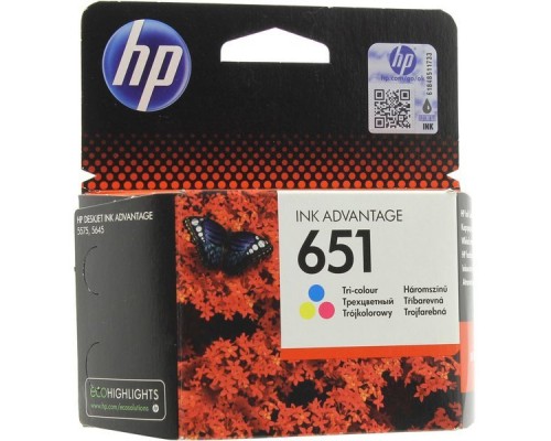 Картридж HP 651 Tri-colour Ink Cartridge