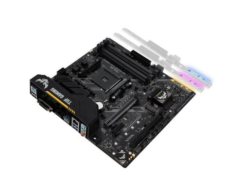 Мат. плата ASUS TUF B450M-PLUS GAMING AM4, AMD B450, 4*DDR4, 2xPCI-E x16, 1xPCI-E x1, SATA3, DVI,HDMI, GBLan, mATX, Retail