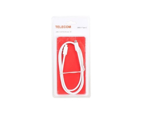 Кабель USB 3.1 Type Cm -- Cm данные 5Гб/с номинальный ток 3А длина 1M, Telecom TC400 блистер