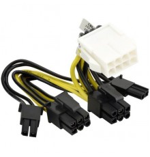 Кабель PCIe 8 pin male (black) to CPU 8 pin female (white) power adapter, 5cm, 18AWG, 1 cable per passive GPU                                                                                                                                             