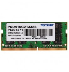 Модуль памяти Patriot SO-DIMM DDR4 16Gb 2133MHz Patriot PSD416G21332S RTL PC4-17000 CL15  260-pin 1.2В dual rank                                                                                                                                          