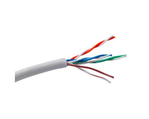 Кабель ExeGate UTP4-C5e-CCA-S24-IN-PVC-GY-305 UTP 4 пары кат.5e CCA, 24AWG, бухта 305м, серый, PVC