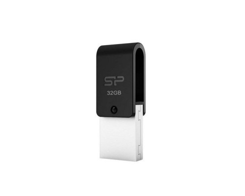 Флэш-диск USB 2.0 Type-A/Micro-B 32Gb Silicon Power Mobile X21 SP032GBUF2X21V1K + MicroUSB Black