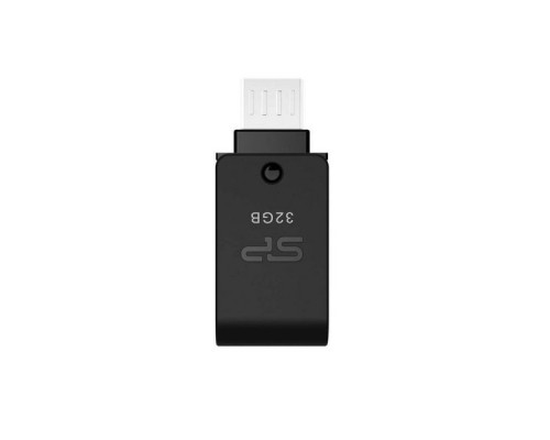 Флэш-диск USB 2.0 Type-A/Micro-B 32Gb Silicon Power Mobile X21 SP032GBUF2X21V1K + MicroUSB Black