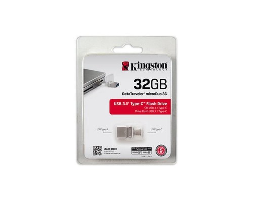 Флэш-диск USB 3.1 Type-A/Type-C 32Gb Kingston DataTraveler microDuo 3C DTDUO3C/32GB