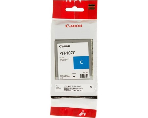 Картридж Canon PFI-107 Cyan  для iPF680/685/780/785 130ml