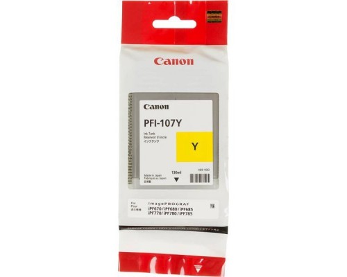 Картридж Canon PFI-107 Yellow для iPF680/685/780/785 130ml