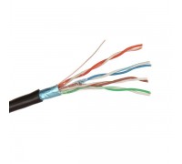 Кабель ExeGate FUTP4-C5e-CU-S24-OUT-PE-BK-305 FTP 4 пары кат.5e медь, 24AWG, экран, внешн., без троса, бухта 305м, черн., PE                                                                                                                              