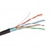 Кабель ExeGate FUTP4-C5e-CU-S24-OUT-PE-BK-305 FTP 4 пары кат.5e медь, 24AWG, экран, внешн., без троса, бухта 305м, черн., PE