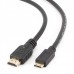 Кабель HDMI-miniHDMI Cablexpert CC-HDMI4C-6, v1.4, 19M/19M, 1.8м, 3D, Ethernet, черный, позол.разъемы, экран, пакет