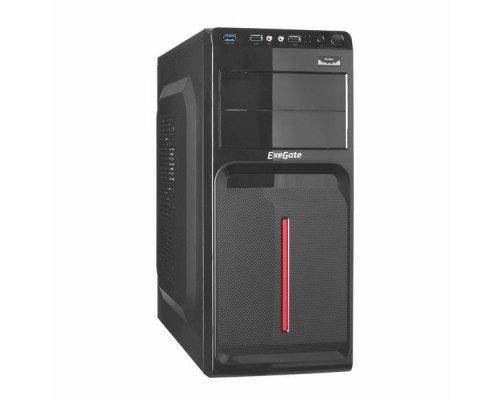 Корпус Miditower ExeGate AB-221U Black, ATX, AB400W, 80mm, 2*USB+1*USB3.0, Audio