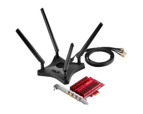 Карта сетевая ASUS PCE-AC88 PCI-Ex1 Dual-band (2.4GHz/5GHz), WLAN 3.1Gbps, 802.11ac