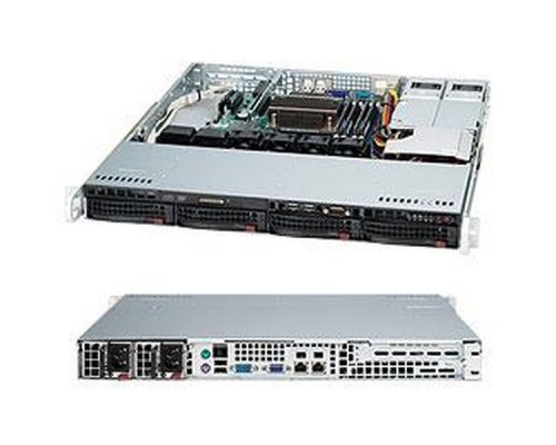 Серверный корпус SuperMicro CSE-813MFTQC-R407CB Black4xHotSwapSAS/SATA, ATX 2x400W 1U RM