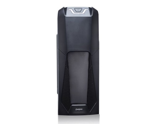 Корпус Miditower ExeGate EVO-8202 Black-Red light, ATX, без БП, с окном, 2*USB+1*USB3.0, Audio