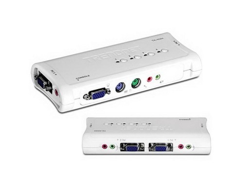 Переключатель консоли (KVM) 4-Port PS/2 KVM Switch Kit w/Audio  TK-408K RTL