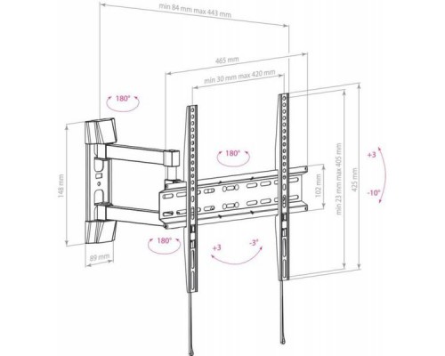 Кронштейн для телевизора Arm Media LCD-414 черный 26