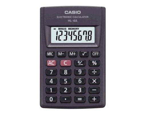 Калькулятор карманный Casio HL-4A черный 8-разр.