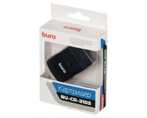 Устройство чтения карт памяти USB2.0 Buro BU-CR-3103 черный