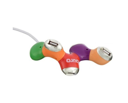 Разветвитель USB 2.0 Buro BU-HUB4-0.5-U2.0-Flower 4порт. разноцветный