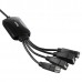 Разветвитель USB 2.0 Buro BU-HUB4-0.3-U2.0-Splitter 4порт. черный