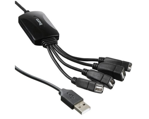 Разветвитель USB 2.0 Buro BU-HUB4-0.3-U2.0-Splitter 4порт. черный