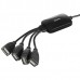 Разветвитель USB 2.0 Buro BU-HUB4-0.3-U2.0-Splitter 4порт. черный