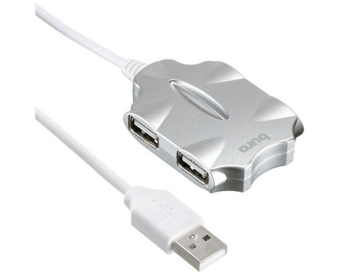 Разветвитель USB 2.0 Buro BU-HUB4-0.5-U2.0-Candy 4порт. серебристый