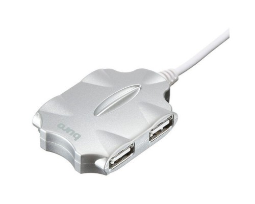 Разветвитель USB 2.0 Buro BU-HUB4-0.5-U2.0-Candy 4порт. серебристый