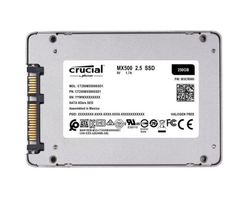 Твердотельный накопитель Crucial SSD Disk MX500 250GB SATA 2.5” 7mm (with 9.5mm adapter) (560 MB/s Read 510 MB/s Write)