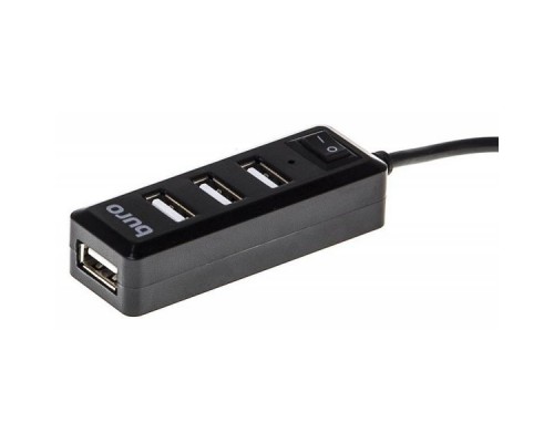 Разветвитель USB 2.0 Buro BU-HUB4-0.5L-U2.0 4порт. черный