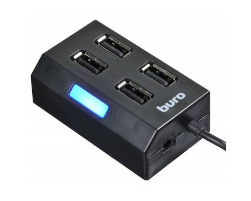 Разветвитель USB 2.0 Buro BU-HUB4-U2.0 4порт. черный