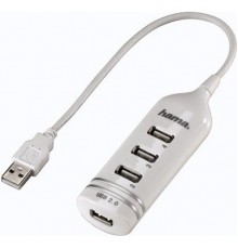 Разветвитель USB 2.0 Hama Round1:4 4порт. белый (00039788)                                                                                                                                                                                                