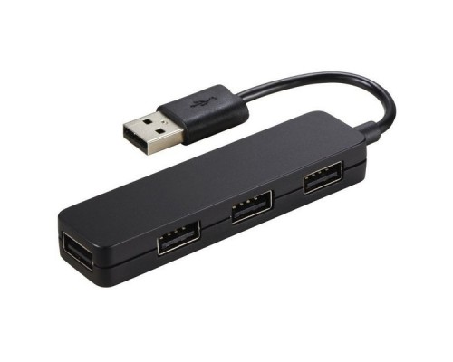 Разветвитель USB 2.0 Hama Slim 4порт. черный (00012324)