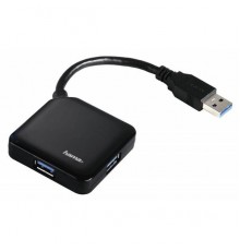 Разветвитель USB 3.0 Hama Square 12190 4порт. черный (00012190)                                                                                                                                                                                           