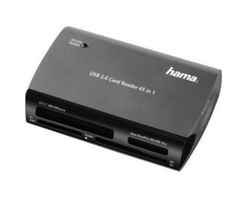 Устройство чтения карт памяти USB2.0 Hama H-49009 серебристый