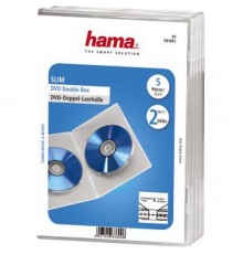 Коробка Hama на 2CD/DVD H-83892 Slim Case прозрачный (упак.:5шт)                                                                                                                                                                                          