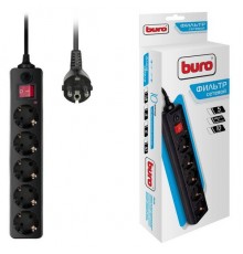 Сетевой фильтр Buro 500SH-10-B 10м (5 розеток) черный (коробка)                                                                                                                                                                                           