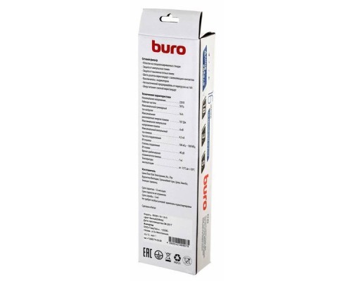 Сетевой фильтр Buro 600SH-16-1.8-W 1.8м (6 розеток) белый (коробка)