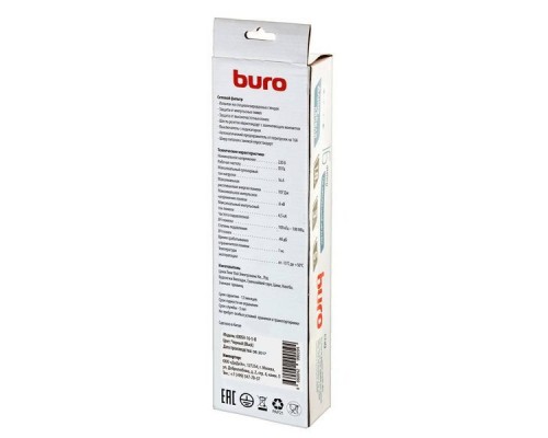 Сетевой фильтр Buro 600SH-16-5-B 5м (6 розеток) черный (коробка)