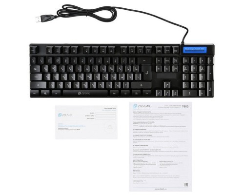 Клавиатура Oklick 760G GENESIS черный USB Gamer LED