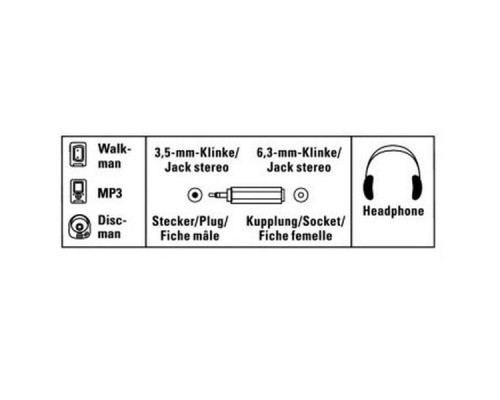 Адаптер аудио Hama Jack 3.5 (m)/Jack 6.3 (f) черный (00122388)